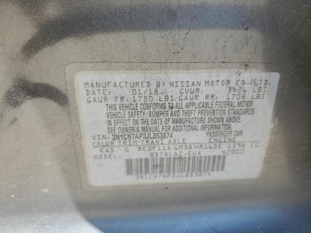 Photo 12 VIN: 3N1CN7AP3JL853874 - NISSAN VERSA 