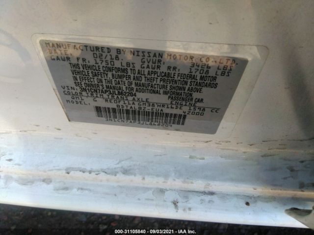 Photo 8 VIN: 3N1CN7AP3JL862204 - NISSAN VERSA SEDAN 