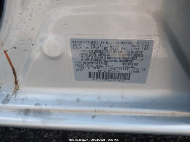 Photo 8 VIN: 3N1CN7AP3JL871405 - NISSAN VERSA 