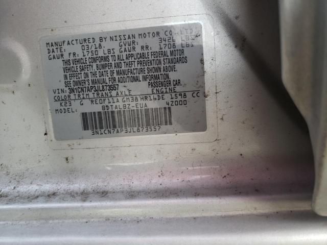 Photo 9 VIN: 3N1CN7AP3JL873557 - NISSAN VERSA S 