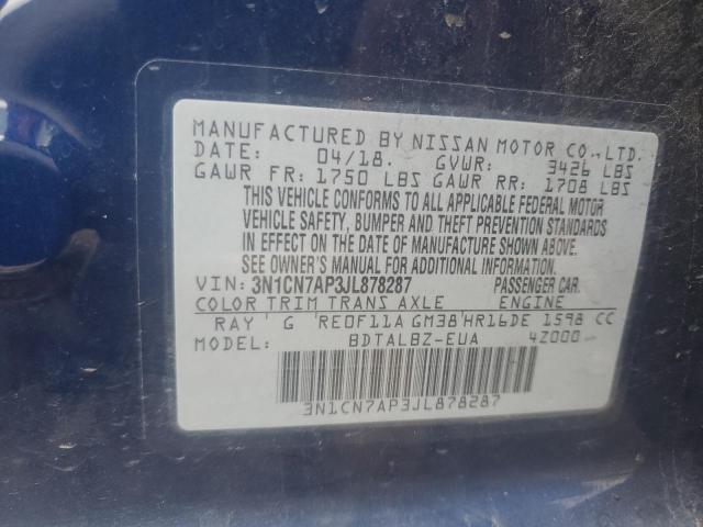 Photo 11 VIN: 3N1CN7AP3JL878287 - NISSAN VERSA S 