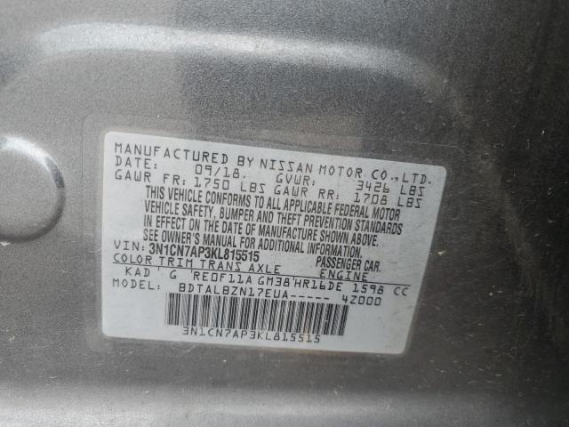 Photo 11 VIN: 3N1CN7AP3KL815515 - NISSAN VERSA 