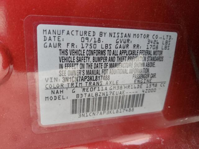 Photo 12 VIN: 3N1CN7AP3KL817488 - NISSAN VERSA 