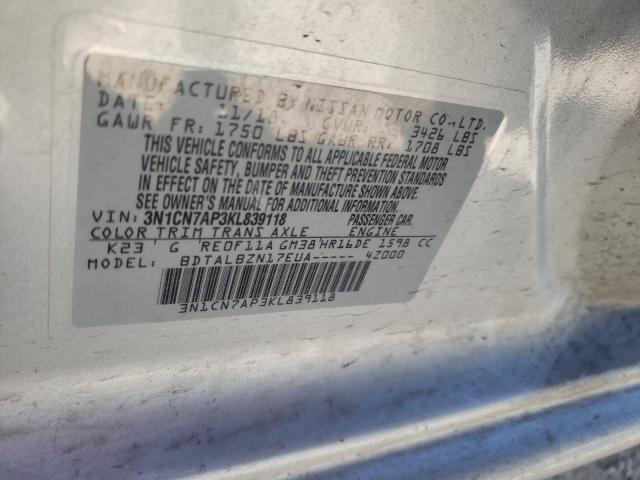 Photo 9 VIN: 3N1CN7AP3KL839118 - NISSAN VERSA S 