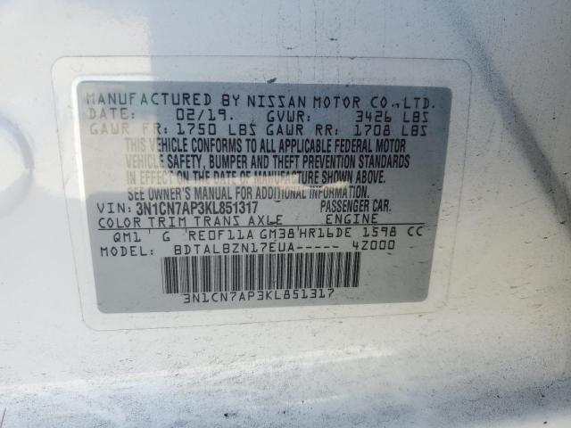 Photo 11 VIN: 3N1CN7AP3KL851317 - NISSAN VERSA 