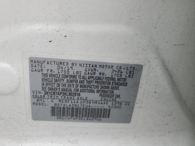 Photo 11 VIN: 3N1CN7AP3KL862916 - NISSAN VERSA 