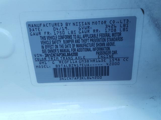 Photo 9 VIN: 3N1CN7AP3KL864200 - NISSAN VERSA S 