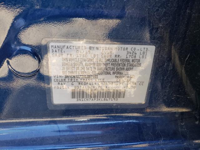 Photo 9 VIN: 3N1CN7AP3KL867193 - NISSAN VERSA S 