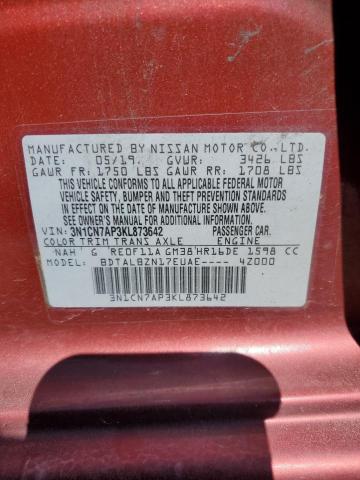 Photo 12 VIN: 3N1CN7AP3KL873642 - NISSAN VERSA S 