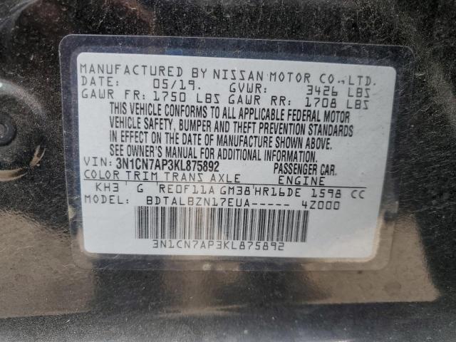 Photo 12 VIN: 3N1CN7AP3KL875892 - NISSAN VERSA S 