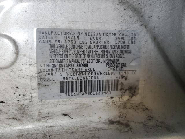 Photo 12 VIN: 3N1CN7AP3KL880980 - NISSAN VERSA 