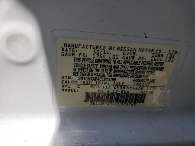 Photo 11 VIN: 3N1CN7AP4CL835760 - NISSAN VERSA S 