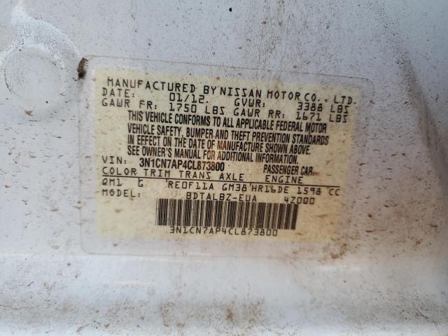 Photo 11 VIN: 3N1CN7AP4CL873800 - NISSAN VERSA S 