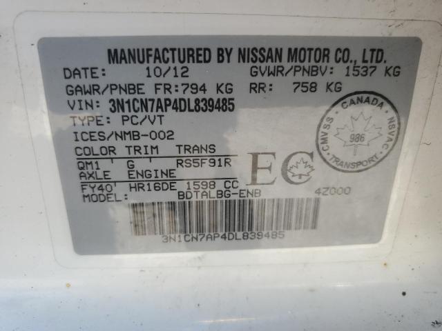 Photo 11 VIN: 3N1CN7AP4DL839485 - NISSAN VERSA 