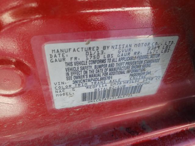 Photo 9 VIN: 3N1CN7AP4DL865701 - NISSAN VERSA S 