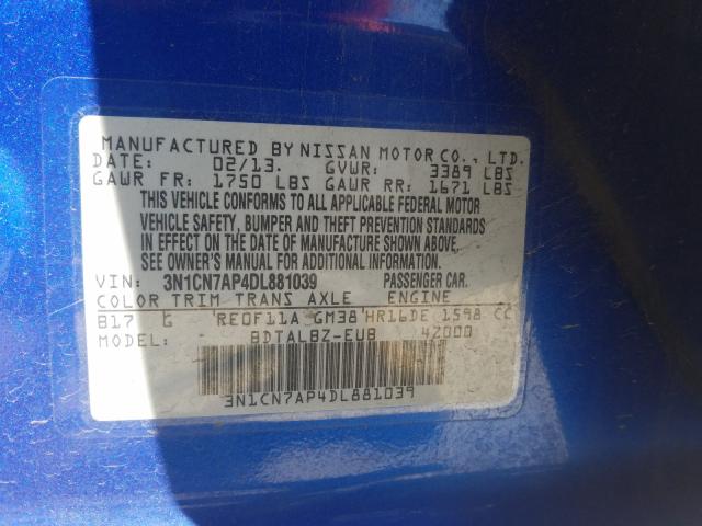 Photo 9 VIN: 3N1CN7AP4DL881039 - NISSAN VERSA 