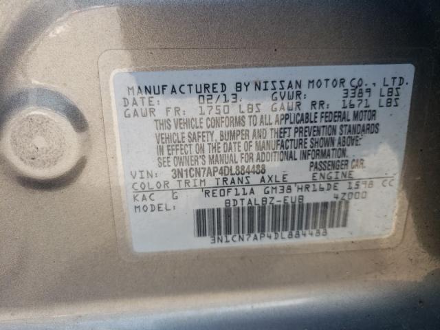 Photo 9 VIN: 3N1CN7AP4DL884488 - NISSAN VERSA S 