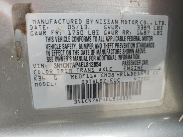 Photo 9 VIN: 3N1CN7AP4EL812854 - NISSAN VERSA 