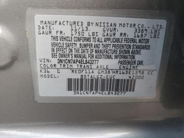 Photo 11 VIN: 3N1CN7AP4EL843277 - NISSAN VERSA 