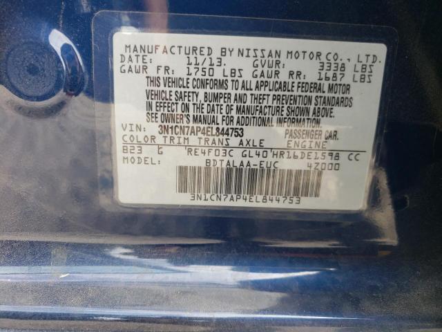 Photo 9 VIN: 3N1CN7AP4EL844753 - NISSAN VERSA 