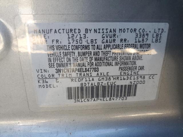 Photo 11 VIN: 3N1CN7AP4EL847703 - NISSAN VERSA 