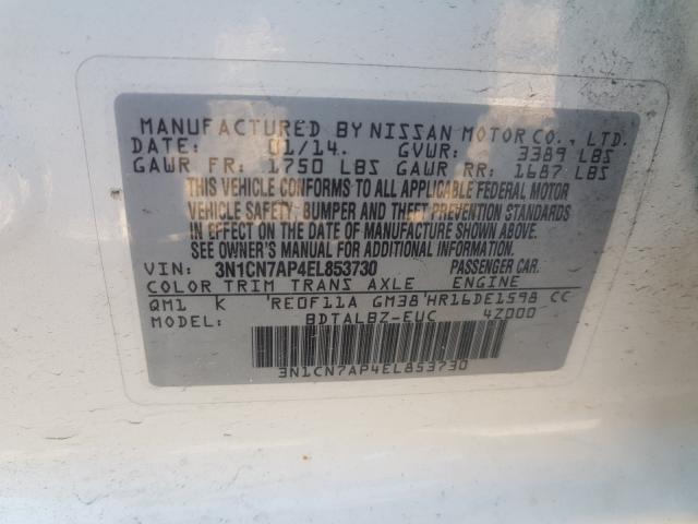 Photo 9 VIN: 3N1CN7AP4EL853730 - NISSAN VERSA 