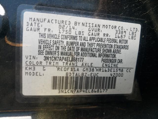 Photo 9 VIN: 3N1CN7AP4EL868177 - NISSAN VERSA S 