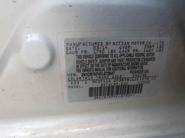 Photo 9 VIN: 3N1CN7AP4EL875047 - NISSAN VERSA 