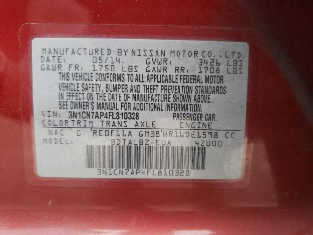 Photo 9 VIN: 3N1CN7AP4FL810328 - NISSAN VERSA S 