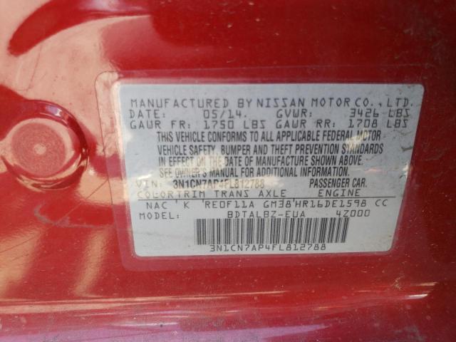 Photo 12 VIN: 3N1CN7AP4FL812788 - NISSAN VERSA 