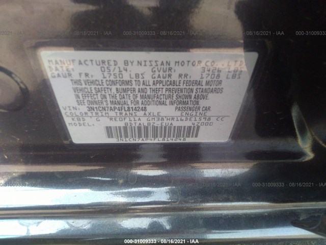 Photo 8 VIN: 3N1CN7AP4FL814248 - NISSAN VERSA 