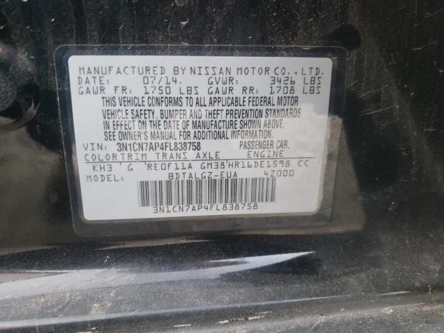 Photo 9 VIN: 3N1CN7AP4FL838758 - NISSAN VERSA 