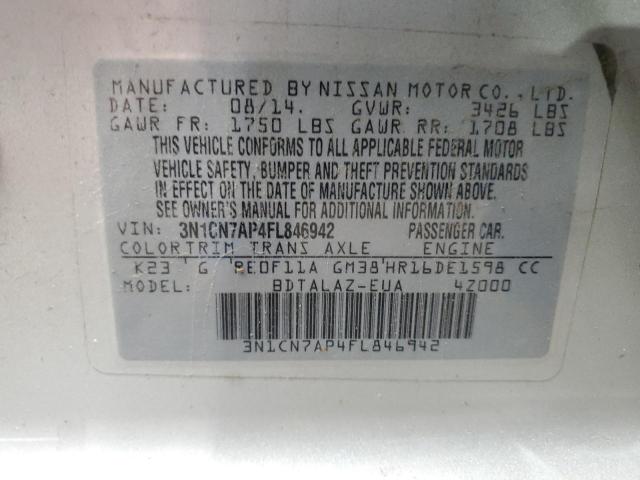 Photo 11 VIN: 3N1CN7AP4FL846942 - NISSAN VERSA S 