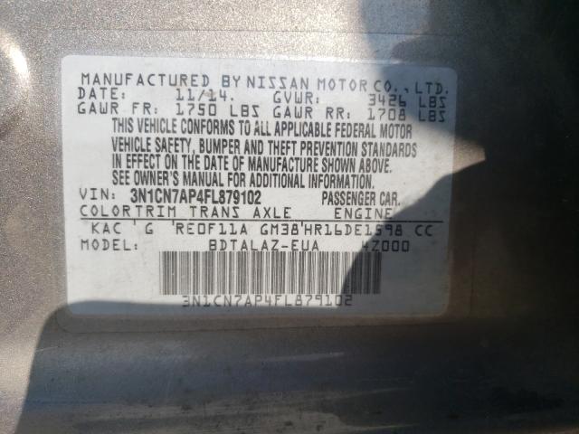 Photo 9 VIN: 3N1CN7AP4FL879102 - NISSAN VERSA S 