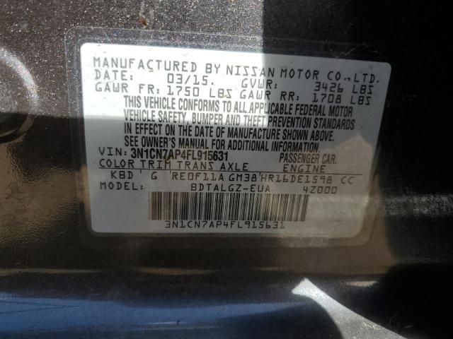 Photo 11 VIN: 3N1CN7AP4FL915631 - NISSAN VERSA S 