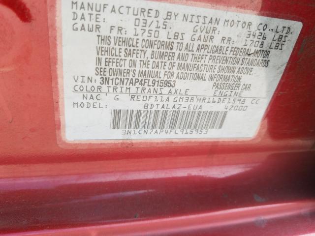 Photo 9 VIN: 3N1CN7AP4FL915953 - NISSAN VERSA S 