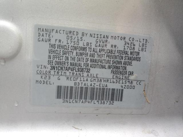 Photo 12 VIN: 3N1CN7AP4FL938732 - NISSAN VERSA 