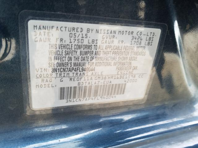 Photo 9 VIN: 3N1CN7AP4FL940044 - NISSAN VERSA S 