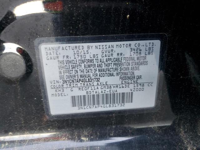 Photo 11 VIN: 3N1CN7AP4GL831732 - NISSAN VERSA S 