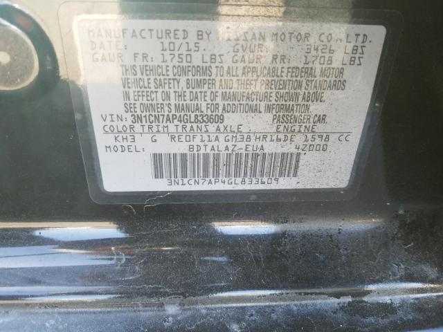 Photo 9 VIN: 3N1CN7AP4GL833609 - NISSAN VERSA S 