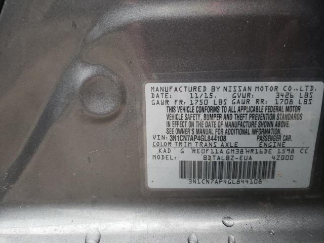 Photo 11 VIN: 3N1CN7AP4GL844108 - NISSAN VERSA 