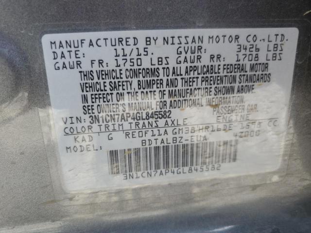 Photo 11 VIN: 3N1CN7AP4GL845582 - NISSAN VERSA S 