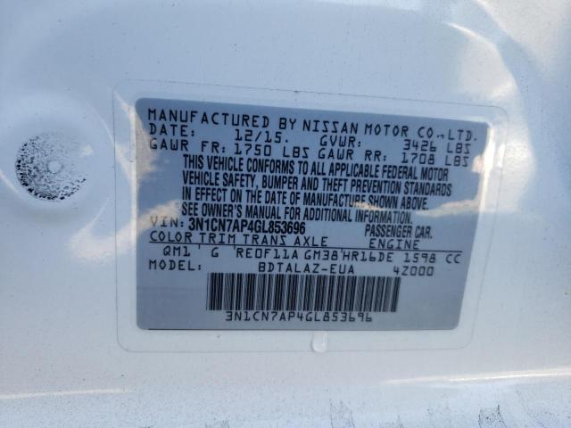 Photo 9 VIN: 3N1CN7AP4GL853696 - NISSAN VERSA S 