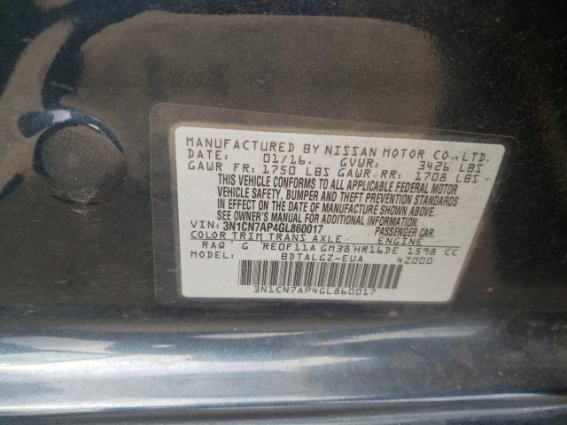 Photo 9 VIN: 3N1CN7AP4GL860017 - NISSAN VERSA S 