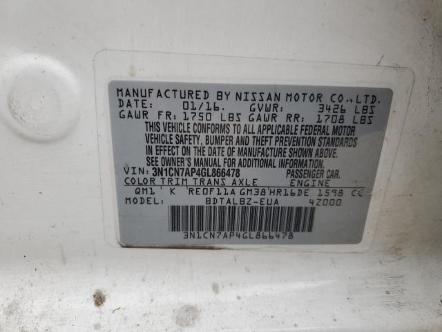 Photo 11 VIN: 3N1CN7AP4GL866478 - NISSAN VERSA 