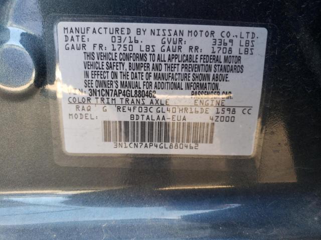 Photo 12 VIN: 3N1CN7AP4GL880462 - NISSAN VERSA S 