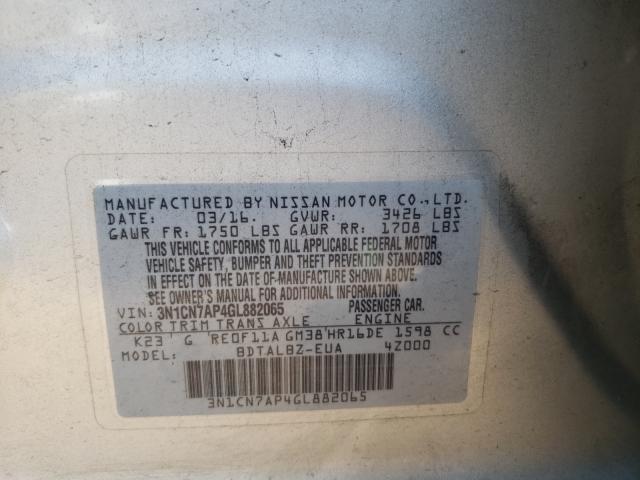 Photo 9 VIN: 3N1CN7AP4GL882065 - NISSAN VERSA S 