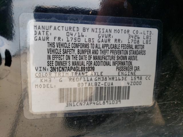 Photo 9 VIN: 3N1CN7AP4GL891039 - NISSAN VERSA S 