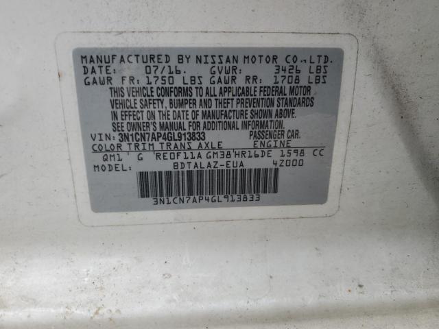 Photo 11 VIN: 3N1CN7AP4GL913833 - NISSAN VERSA S 