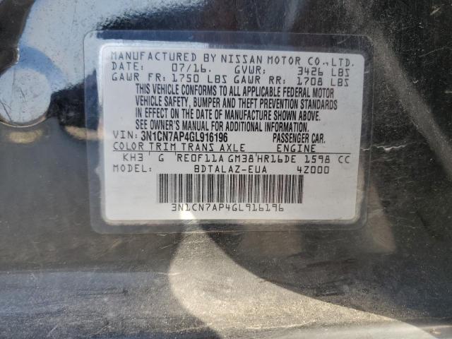 Photo 11 VIN: 3N1CN7AP4GL916196 - NISSAN VERSA S 